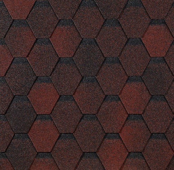 Гибкая черепица EURASIA Docke, Коллекция ШЕСТИГРАННИК Красный купить в Шахтах