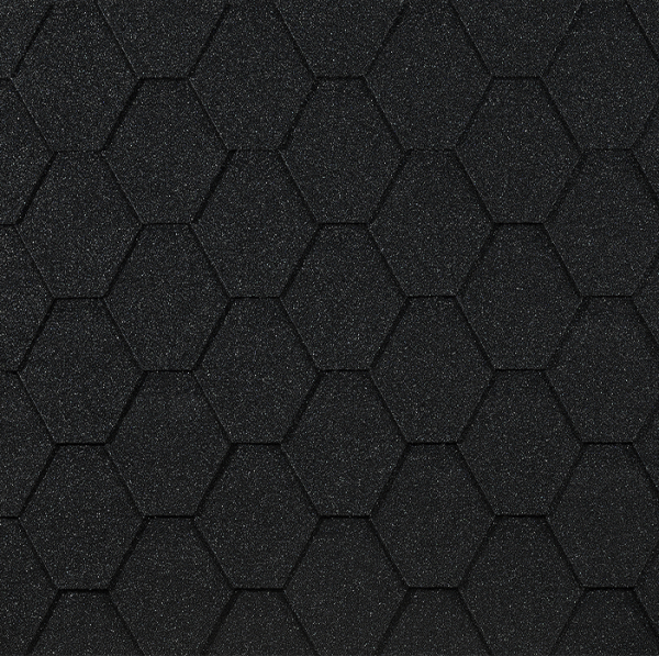 Гибкая черепица EURASIA Docke, Коллекция ШЕСТИГРАННИК Чёрный купить в Шахтах