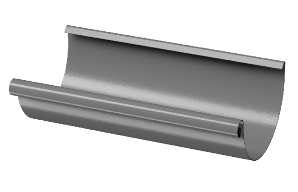 Желоб полукруглый D125 3 м Döcke STAL PREMIUM Графит, (RAL 7024) купить в Шахтах