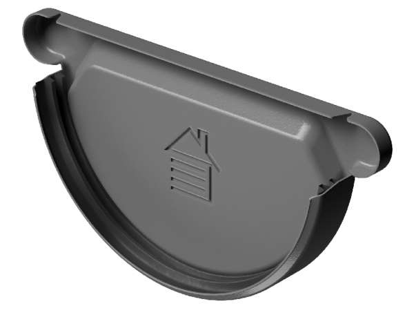 Заглушка желоба D125 Döcke STAL PREMIUM Графит, (RAL 7024) купить в Шахтах