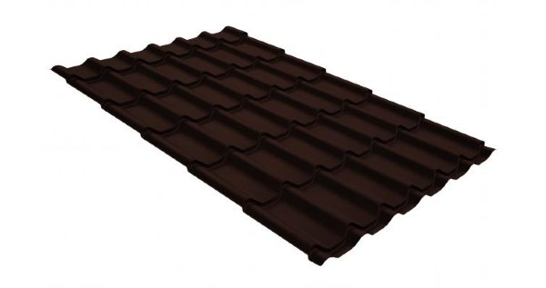 Металлочерепица классик GL 0,5 GreenCoat Pural RR 887 шоколадно-коричневый (RAL 8017 шоколад) купить в Шахтах