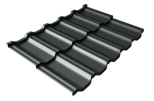Металлочерепица модульная Квинта Uno Grand Line c 3D резом 0,5 Satin RAL 7016 антрацитово-серый купить в Шахтах