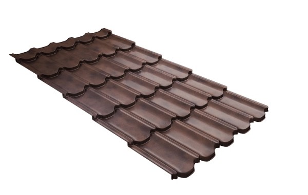 Металлочерепица квинта плюс с  3D резом 0,45 Safari Twincolor Brown купить в Шахтах