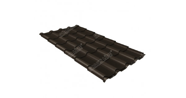 Металлочерепица камея GL 0,5 GreenCoat Pural RR 32 темно-коричневый (RAL 8019 серо-коричневый) купить в Шахтах