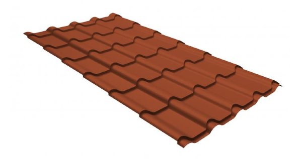 Металлочерепица камея GL 0,5 GreenCoat Pural RR 750 кирпично-красный (RAL 8004 терракота) купить в Шахтах