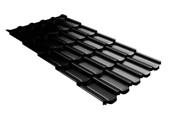 Металлочерепица квинта плюс с 3D резом 0,5 GreenСoat Pural Matt RR 33 черный (RAL 9005 черный) купить в Шахтах