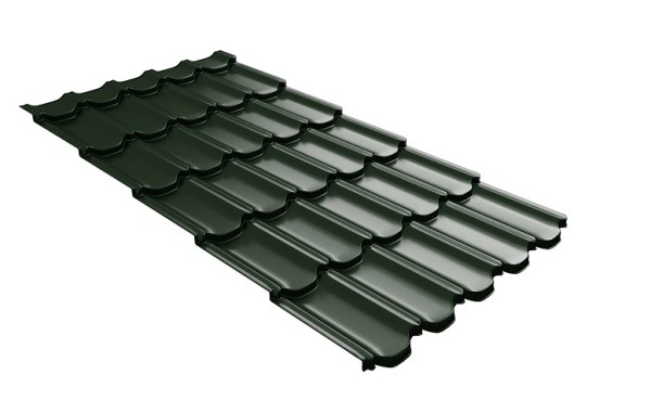 Металлочерепица квинта плюс с 3D резом 0,5 GreenСoat Pural RR 11 темно-зеленый (RAL 6020 хромовая зелень) купить в Шахтах