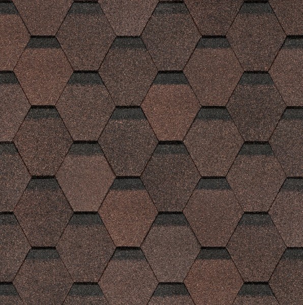 Гибкая черепица Docke, коллекция Шестигранник Коричневый купить в Шахтах