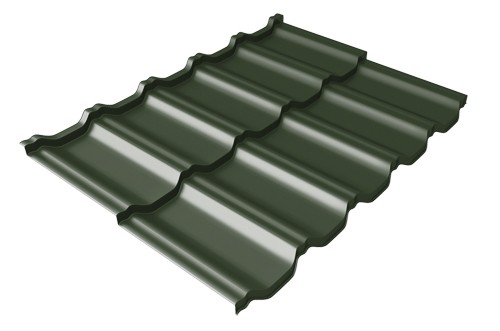 Металлочерепица модульная Квинта Uno Grand Line c 3D резом 0,5 Velur RAL 6020 хромовая зелень купить в Шахтах