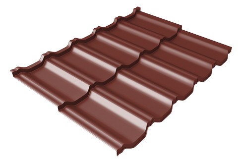 Металлочерепица модульная Квинта Uno Grand Line c 3D резом 0,5 Satin RAL 3009 оксидно-красный купить в Шахтах