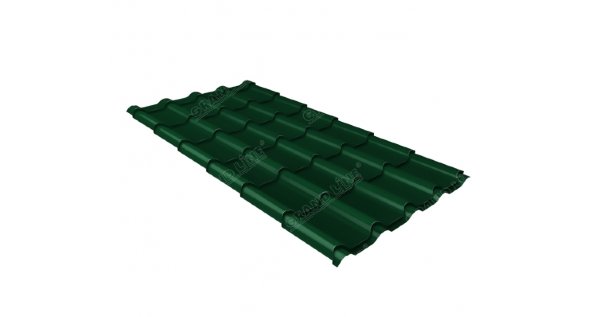 Металлочерепица камея 0,5 Satin RAL 6005 зеленый мох купить в Шахтах
