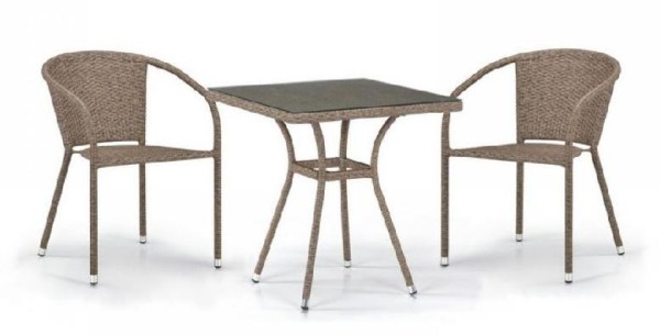 Комплект плетеной мебели AFINA из иск. ротанга T282BNT/Y137C-W56 Light Brown 2Pcs купить в Шахтах