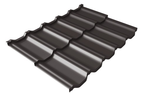 Металлочерепица модульная Квинта Uno Grand Line c 3D резом 0,5 Satin Мatt RR 32 темно-коричневый купить в Шахтах