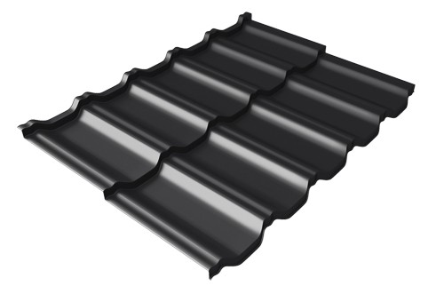 Металлочерепица модульная Квинта Uno Grand Line c 3D резом 0,5 Satin Мatt RAL 9005 черный купить в Шахтах