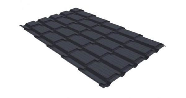 Металлочерепица GL квадро профи 0,5 GreenCoat Pural RR 23 темно-серый (RAL 7024) мокрый асфальт купить в Шахтах