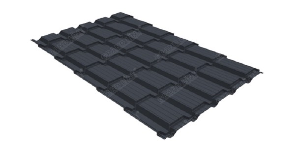 Металлочерепица GL квадро профи 0,5 Satin RAL 7024 мокрый асфальт купить в Шахтах