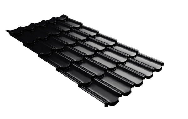 Металлочерепица квинта плюс с 3D резом 0,5 Satin RAL 9005 черный купить в Шахтах