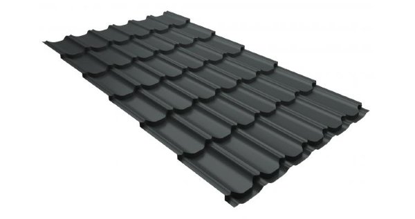 Металлочерепица квинта плюс 0,5 GreenCoat Pural RR 23 темно-серый (RAL 7024 мокрый асфальт) купить в Шахтах