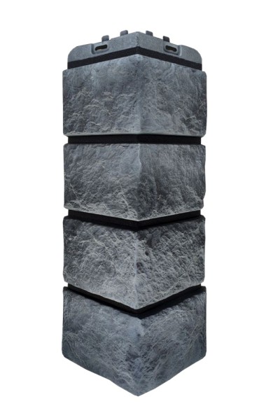 Угол наружный Grand Line Колотый Камень Антрацит, Шов чёрный купить в Шахтах